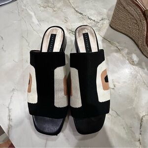 Slide on mules. Sanctuary. Sz 9 1” block heel.